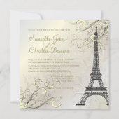 PixDezines EIFFEL PARIS+SNOWFLAKES INVITATIONS 招待状 (裏面)