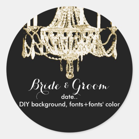 PixDezines empire chandelier/DIY背景 ラウンドシール (正面)