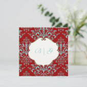 PixDezines Etienne Damask、背景のカスタマイズが可能 招待状 (スタンド正面)