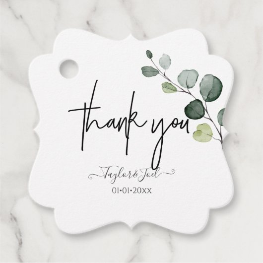 PixDezines Eucalyptus Thank You Signature Script フェイバータグ (正面)