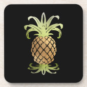 PixDezines Faux Gold Pineapple/DIY background コースター (正面)
