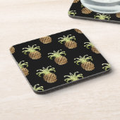 PixDezines Faux Gold Pineapples/DIY background コースター (左側)