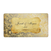 PixDezines Felinaフェイク、Silver Fidora Damask ラベル (正面)