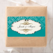 PixDezines Felina、ティール（緑がかった色）+パールダマスク14 ラベル (インサイチュ)