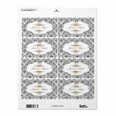 PixDezines Felina、ブラック+パールダマスク14 ラベル (フルシート)