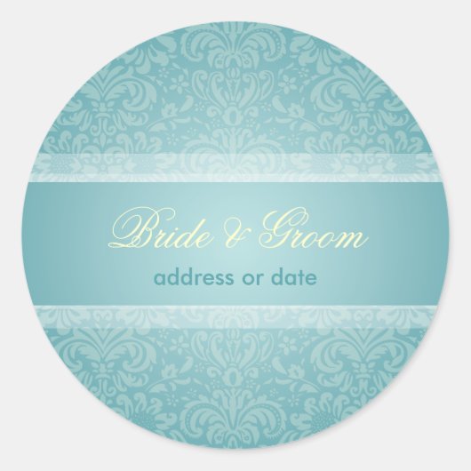 PixDezines Fidoraヴィンテージダマスク ラウンドシール (正面)