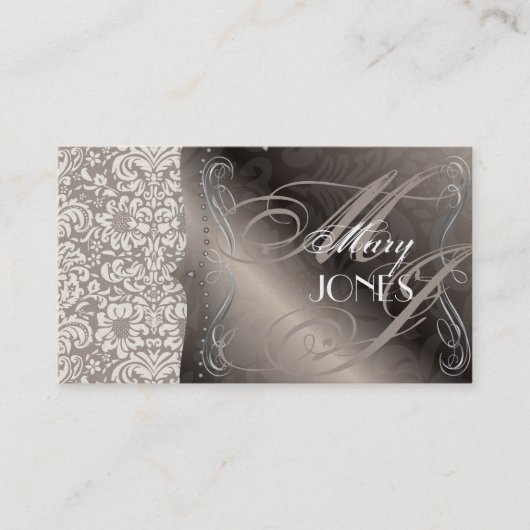 PixDezines Fidoraヴィンテージダマスク 名刺 (正面)