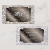 PixDezines Fidoraヴィンテージダマスク 名刺 (正面/裏面)