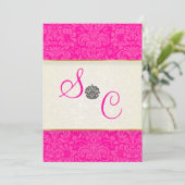 PixDezines Fidoraヴィンテージダマスク 招待状 (スタンド正面)