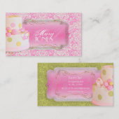PixDezines Fidoraヴィンテージダマスク，結婚のケーキ 名刺 (正面/裏面)