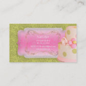 PixDezines Fidoraヴィンテージダマスク，結婚のケーキ 名刺 (裏面)