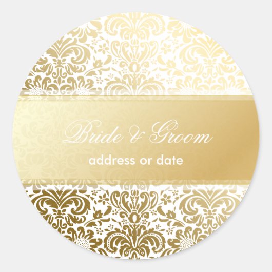 PixDezines Fidoraヴィンテージダマスク/DIY背景 ラウンドシール (正面)