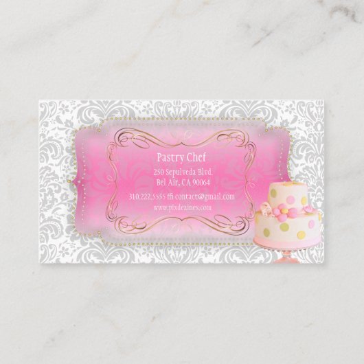 PixDezines Fidoraヴィンテージダマス結婚ク 名刺 (裏面)