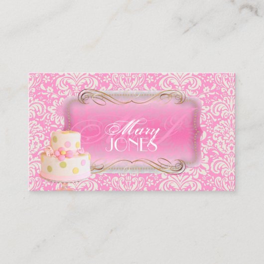 PixDezines Fidoraヴィンテージダマス結婚ク 名刺 (正面)