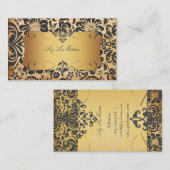 PixDezines Fidora ダマスク/偽のパーチメント 名刺 (正面/裏面)