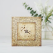 PixDezines Fidora, ヴィンテージ ダマスク 招待状 (スタンド正面)