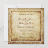 PixDezines Fidora, ヴィンテージ ダマスク 招待状 (裏面)