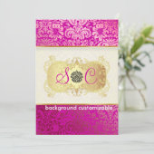 PixDezines Fidora ヴィンテージ ダマスク 招待状 (スタンド正面)