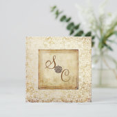 PixDezines FIDORA, ヴィンテージ ダマスク 招待状 (スタンド正面)