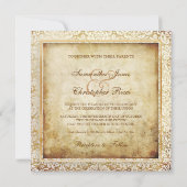 PixDezines FIDORA, ヴィンテージ ダマスク 招待状 (裏面)