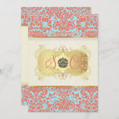 PixDezines Fidora ヴィンテージ ダマスク 招待状 (正面/裏面)