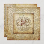 PixDezines Fidora、ヴィンテージDamask 招待状 (正面/裏面)