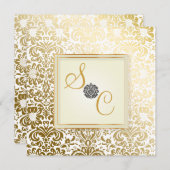 PixDezines Fidora an Oroヴィンテージダマスク 招待状 (正面/裏面)