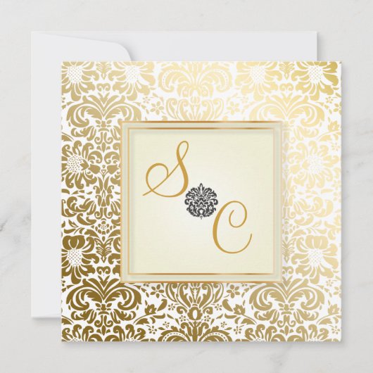 PixDezines Fidora an Oroヴィンテージダマスク 招待状 (正面)