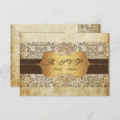 PixDezines Fidora Damask RSVPカード (正面/裏面)