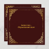 PixDezines filigreeフレーム/フェイク金ゴールド/ディーyカラー 招待状 (正面/裏面)