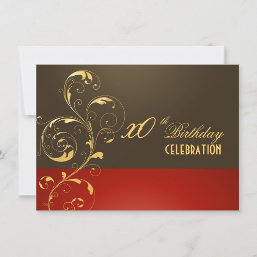 PixDezines filigree DIYイベント/誕生日 招待状 (正面)