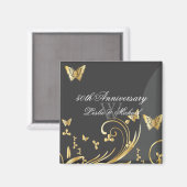 PixDezines filigree swirls+蝶/diyフォント マグネット (正面/裏面)