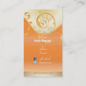 PixDezines Filigree+swirls/金ゴールド+orange/DIY 名刺 (裏面)