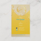 PixDezines Filigree+swirls/金ゴールド+yellow/DIY 名刺 (裏面)