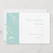 PixDezines filigree swirls/diyカラー、青 招待状 (裏面)