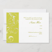 PixDezines filigree swirls/diy colors, chartreuse 招待状 (裏面)