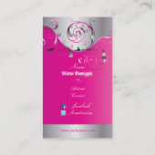 PixDezines Filigree+swirls/silver+hot pink 名刺 (裏面)