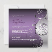 PixDezines Filigree+swirls/silver+lavender 招待状 (裏面)