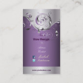 PixDezines Filigree+swirls/silver+lavender blue 名刺 (裏面)
