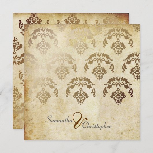 PixDezines Firenzeダマスク 招待状 (正面/裏面)