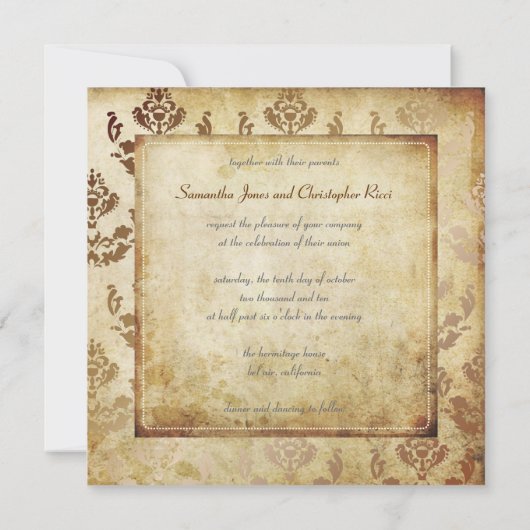 PixDezines Firenzeダマスク 招待状 (裏面)