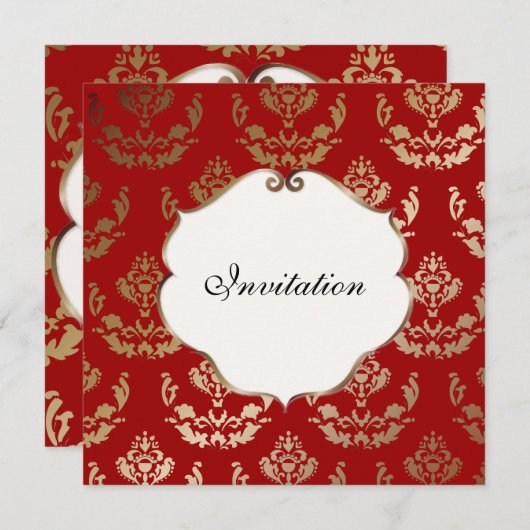 PixDezines Firenzeダマスク 招待状 (正面/裏面)