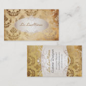 PixDezines firenze damask/フェイクparchment 名刺 (正面/裏面)