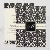 PixDezines Flora ダマスク/DIY カラー/クリーム 招待状 (正面/裏面)