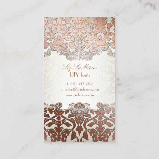 PixDezines flora damask/フェイク銅 名刺 (裏面)