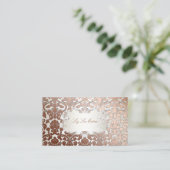 PixDezines flora damask/フェイク銅 名刺 (スタンド正面)