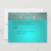 PixDezines Flora Damask、5x7招待状用RSVP 出欠カード (裏面)