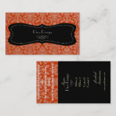 PixDezines flora damask/diyオレンジスパイス 名刺 (正面/裏面)