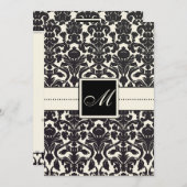 PixDezines Flora Damask/DIYカラー/クリーム 招待状 (正面/裏面)