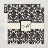 PixDezines Flora Damask/DIY背景色 招待状 (正面/裏面)